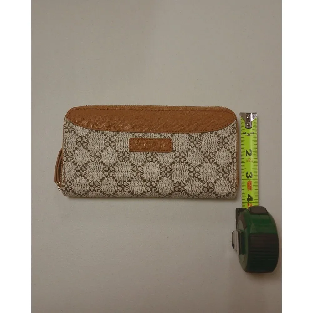Amy Miller Backpack Wallet Set Cream Tan Floral Monogram Y2K 2 Piece Purse